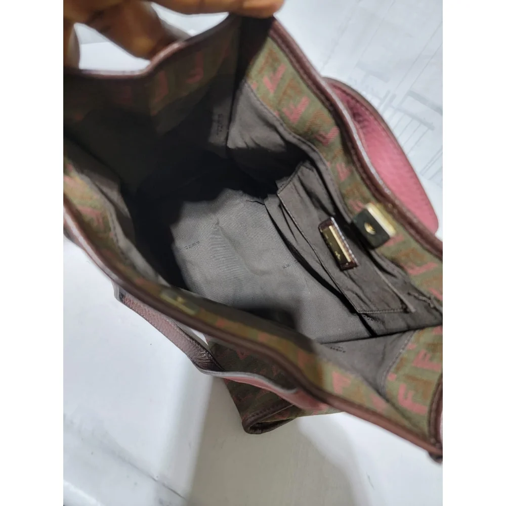 FENDI MINI CABAS MONOGRAM CANVAS FF ZUCCHINO TOTE BAG - Picture 13 of 13